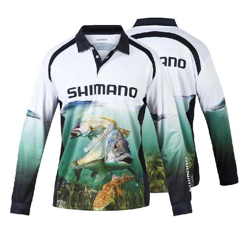 Long Sleeve Couples Shirts-Shimano Estuary Tri Species Fishing Shirt