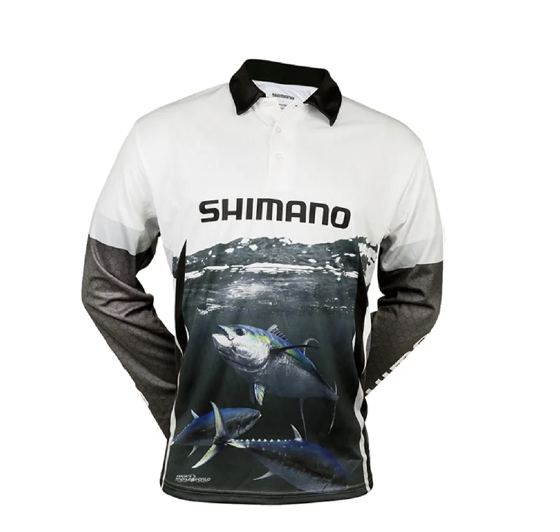 Long Sleeve Dress Shirts-Shimano Ocea Tuna Sublimated Fishing Shirts