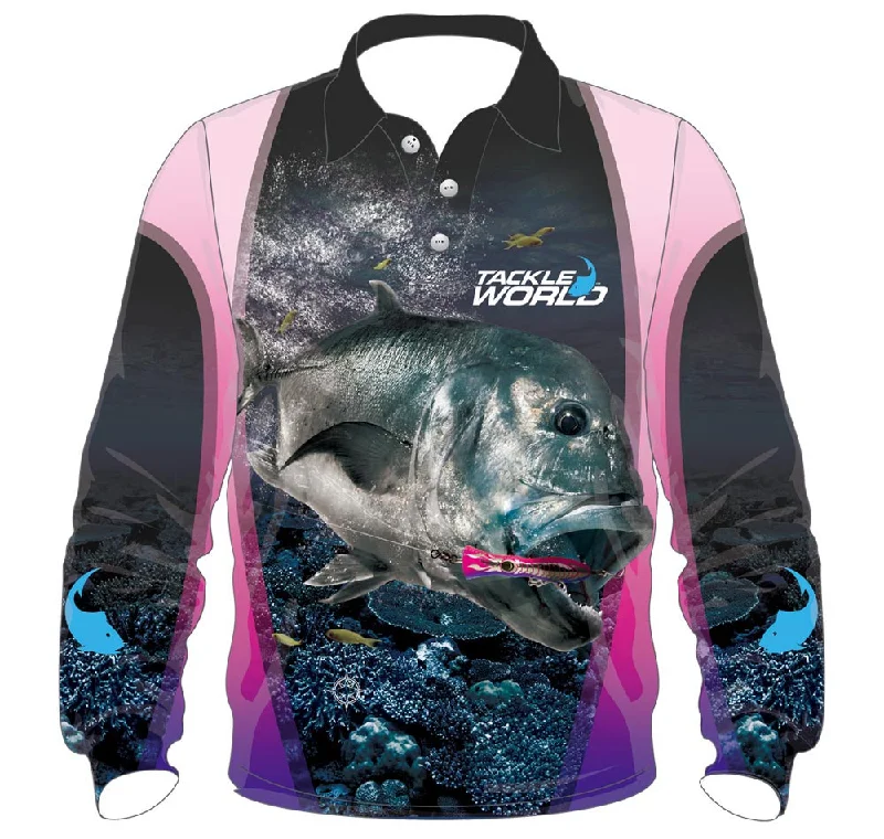 Long Sleeve Office Shirts-Tackle World Angler Series GT Girls Fishing Shirt