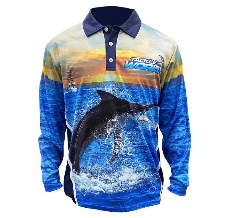 Long Sleeve UFO Shirts-Tackle World Angler Series Marlin Kids Fishing Shirt