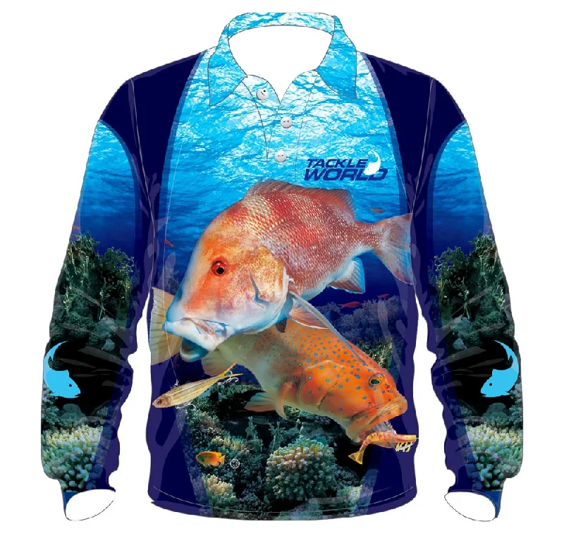 Long Sleeve T-Shirts for Kids-Tackle World Angler Series Reef Fish Adults Fishing Shirt