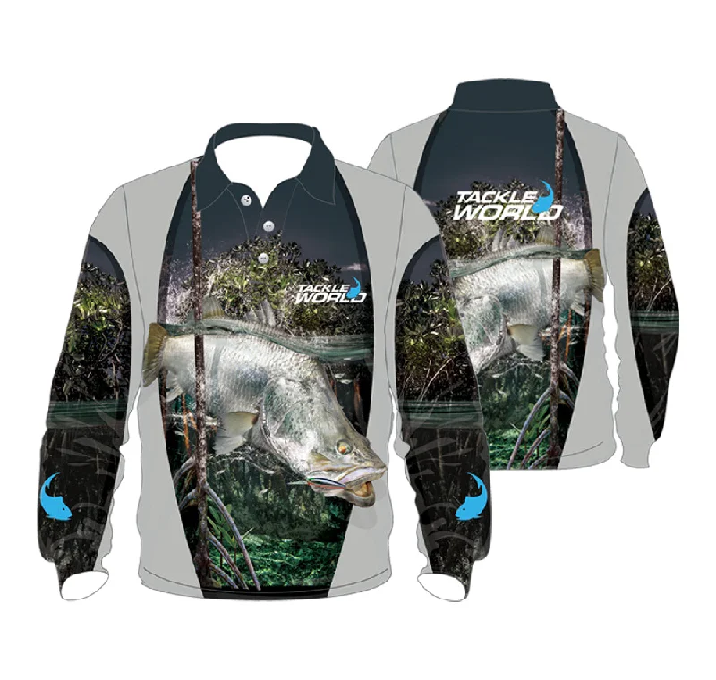 Long Sleeve Business Casual Shirts-Tackle World Mens Barra Fishing Shirt